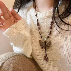 Miaojiang Cô Gái Phong Cách Dân Tộc Vòng Cổ Nữ Trung Quốc Retro Phong Cách Phương Tây Vòng Cổ Gốm Phong Cách Trung Quốc Niche Dây Chuyền Áo Len Cao Cấp 26.3.22