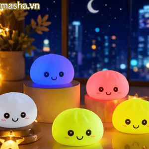 Bóng giảm áp suất phát sáng, Bánh mì tươi sống thực tế Baozi mềm, Quà tặng Đèn ngủ nhỏ rỗng LED