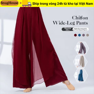 SNUGHOUSE Quần Khiêu Vũ Cổ Điển, Quần Voan Rộng Chảy Hiện Đại, Thanh Lịch Lỏng Lẻo Phù Hợp Với 2 Lớp Trang Phục Khiêu Vũ Dân Gian Trung Quốc Mặc Khiêu Vũ