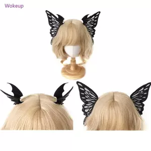 Woke Devil Wing Kẹp Tóc Dơi Cánh Lolit Kẹp Tóc Bướm Đen Kẹp Tóc