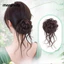 MARGREDY Tóc Giả Búi Tóc, Tóc Xoăn Lông Tơ, Kẹp Tóc Càng Cua Đen Tự Nhiên, Tóc Giả Nâu Tổng Hợp, Phụ Kiện Tóc