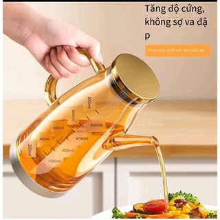 Nồi Dầu Thủy Tinh Không Treo Dầu Hộ Gia Đình Bình Dầu Borosilicate Cao Dung Tích Lớn Chịu Nhiệt Độ Cao Khỏe Mạnh Kiểm Soát Dầu Ăn Được Bình Dầu