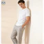 Phong cách Nhật Bản Phong cách Muji / Quần Pyjama Cotton nguyên chất kẻ sọc phong cách cặp đôi / Quần dài dáng rộng phong cách mỏng / Quần Pyjama mùa hè có thể mặc bên ngoài