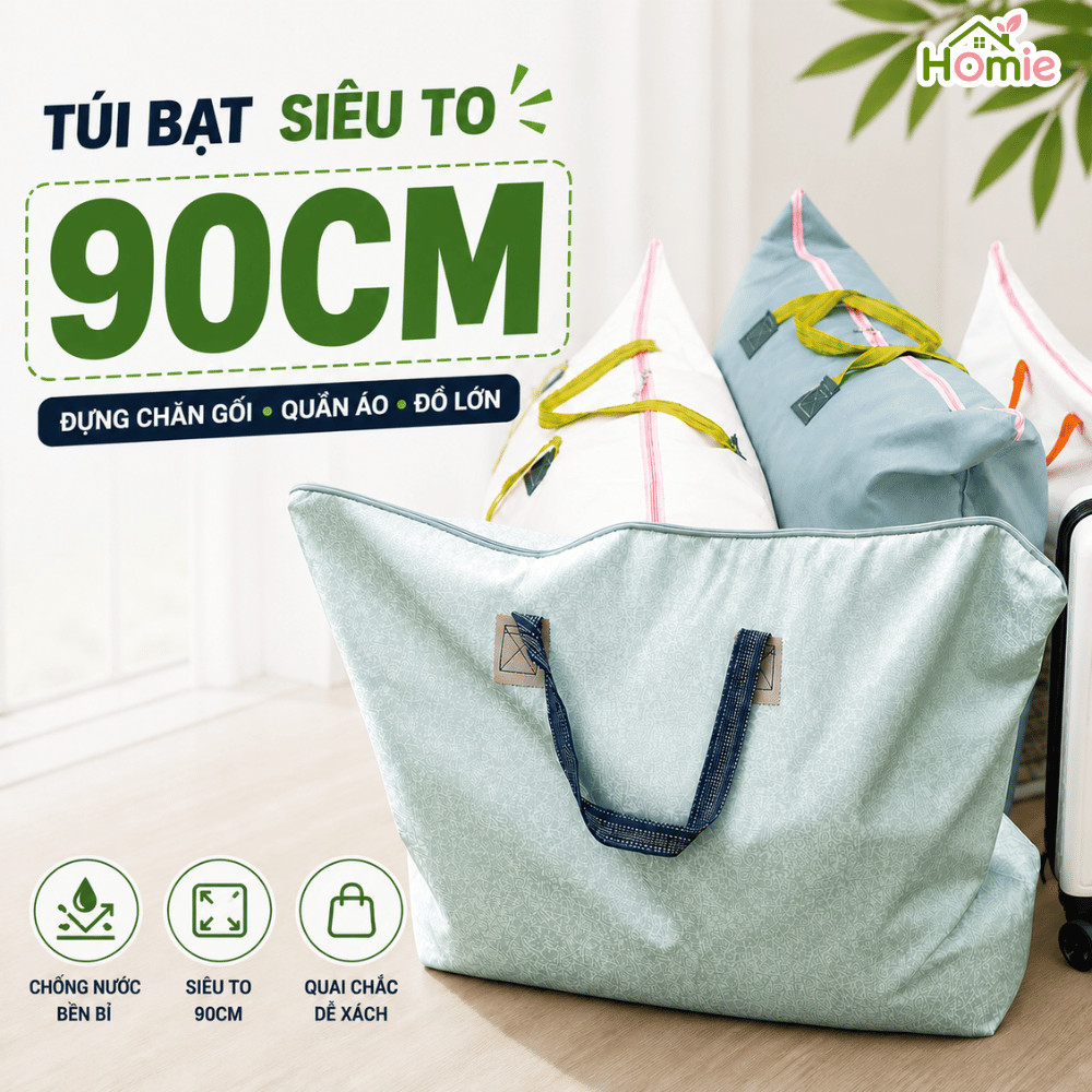 Túi Bạt Đựng Đồ Siêu To 90CM Dung Tích Lớn HOMIE, Túi Đựng Quần Áo, Túi Dứa, Túi Đựng Đồ Du Lịch