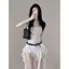 Hot Girl Phong Cách Ren Khâu Không Đều Viền Viền Viền Nữ Mùa Hè Ống Top Váy Niche Dây Rút Xếp Ly Eo Đầm