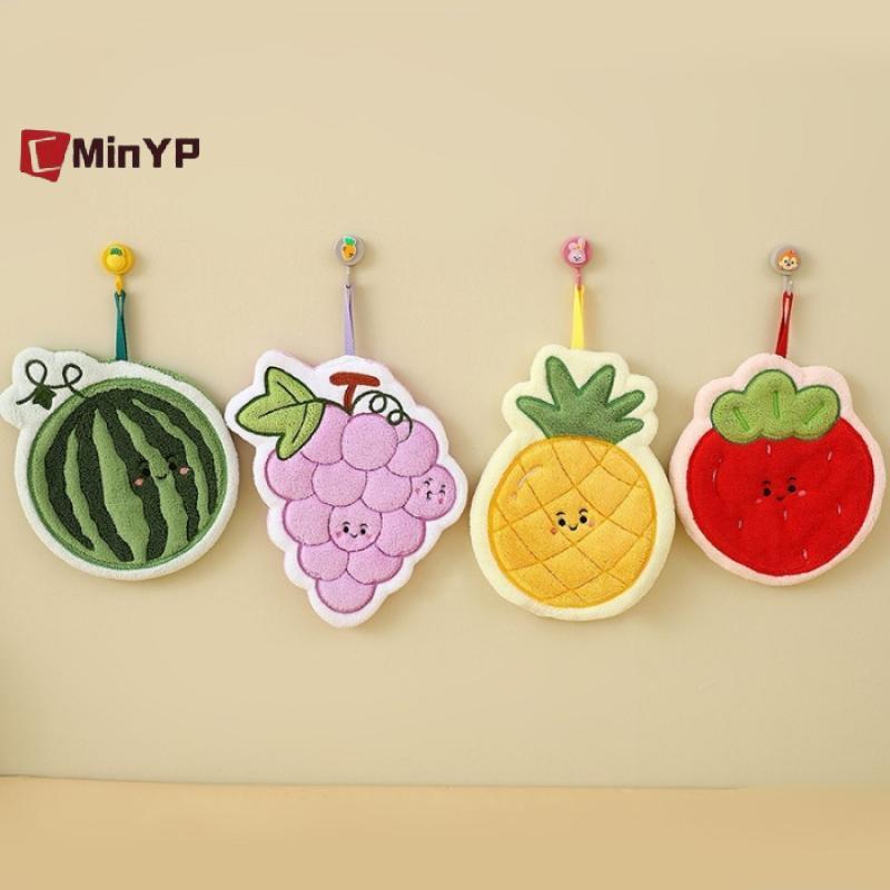 CyinYP Khăn Tay Trái Cây Nhà Bếp Thấm Hút Vải Lau Treo Qui Sấy San Hô Lông Cừu Rag Phòng Tắm Hoa Tay Vải Đồ Dùng Nhà Vinh Quang