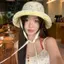 Mũ chống nắng mùa hè KANGN, Mũ xô hai mặt in hoa, Mũ chống nắng đa năng thời trang Mũ nữ du lịch ngoài trời