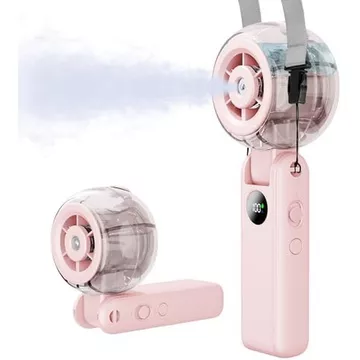 Quạt di động Cầm tay, Quạt phun sương làm mát mạnh mẽ có thể sạc lại, Màn hình LED, Điều khiển vô cấp 100 tốc độ, 155° Quạt phun sương cá nhân 4 TRONG 1 có thể gập lại, dành cho ngoài trời, du lịch, t