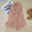 Bluelover Phong Cách Hàn Quốc Vải Lanh Cotton Gấp Khăn Cho Nữ Mỏng Màu Nguyên Chất Đơn Giản Trận Đấu Dài Vai Quấn Ne Ấm Hơn Khăn Lụa Mới