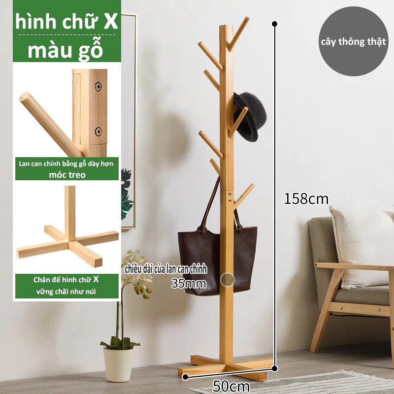 Kệ treo quần áo gỗ thiết kế cành cây đa năng phong cách hiện đại  phù hợp phòng khách phòng ngủ