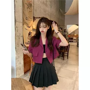 Bộ Đồ Ngắn Áo Khoác Tay Ngắn Mỏng Thiết Kế Thường Ngày Phù Hợp Với Thời Trang Nhỏ 6.23
