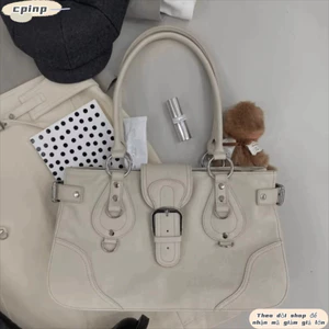 Túi xách đeo vai đơn CPINCP, Túi đeo nách nữ bằng da PU dung tích lớn, Túi Tote phong cách xe máy thẩm mỹ Y2K dành cho nữ mặc hàng ngày