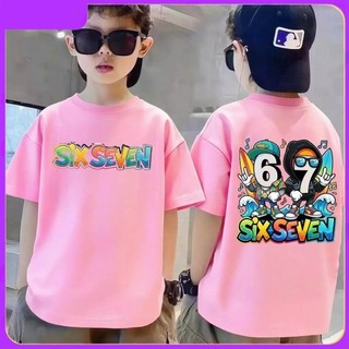 COD✅Áo phông mùa hè cho bé trai và bé gái in hình Mùa hè 67, được làm từ chất liệu cotton mềm mại, thoải mái