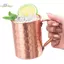 HL 500ml 100% Đồng Moscow Mule Mug Cotail Cup Búa Coppery Bia Cốc Cà Phê Cốc Sữa Thanh Cốc Drinkware Thép không gỉ bền LMWU