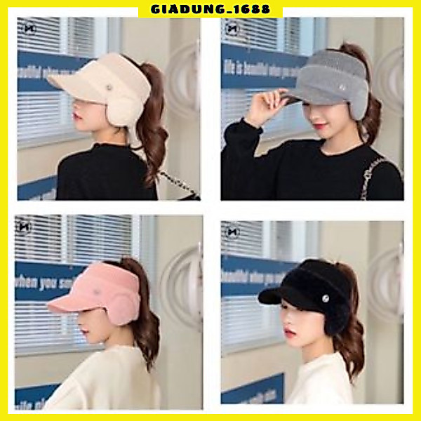 Mũ Len Hở Chóp Giữ Ấm Tai Thời Trang Thu Đông Phong Cách Hàn Quốc (   hot)