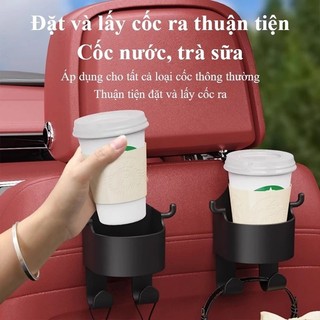 Móc treo cốc ô tô Giá đựng lưu trữ cốc nước điện thoại đa năng trên ô tô chất liệu nhựa ABS kèm móc treo