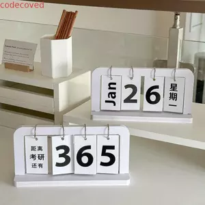 Lịch vạn niên CODECOVED, Lịch gỗ nguyên khối INS, Phụ kiện bàn học Phong cách Bắc Âu Lịch để bàn bền sáng tạo tại nhà