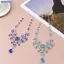 Bluelover Tiệc Cưới Nelace Bông Tai Bộ Hoa Giọt Nước Nelace Cô Dâu Cưới Trang Sức Phụ Kiện Mới