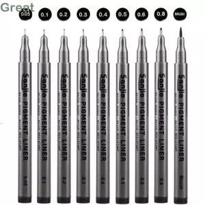 GREAT 9 Cái / bộ Bút Nghệ Thuật, Bút Phác Thảo Mực Đen Nhiều Bút, Viết / Tranh / Phác Thảo Nghệ Thuật Văn Phòng Phẩm Fine Point Fineliner Bút Văn Phòng