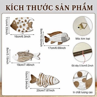 Gỗ Cá Treo Tường Đại Dương Duyên Hải Mộc Mạc Phòng Tắm Phòng Khách Phòng Ngủ Trang Trí Nhà Nghệ Thuật