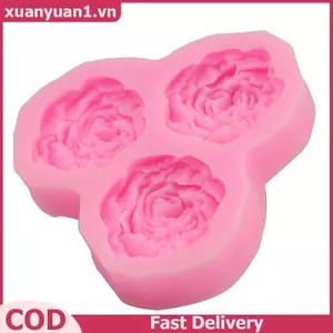 XUAN Hoa Mẫu Đơn Khuôn Silicon Cưới Cupcake Topper Fondant Bánh Trang Trí Dụng Cụ VN