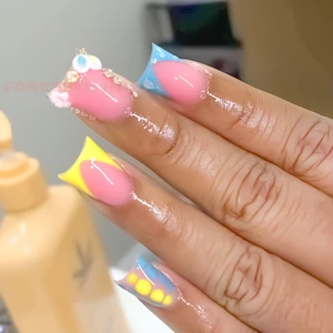 Hồng Nhân Tạo Móng Tay Nghệ Thuật Bộ Mỏ Vịt Vuông Rộng Bấm Móng Tay Cho DIY Thiết Kế Móng Tay Nghệ Thuật Salon