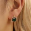 Thời trang bà ngọc lục bảo đồng dát zircon cổ điển hình vuông chống phai màu bông tai