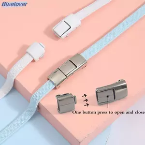 Bluelover 2 Cái / bộ Lười Dây Giày Bule Giày Thể Thao Không Dây Lo Co Giãn Lưới Dệt Dây Giày Đế Bằng Dây Buộc Cố Định Hiện Vật Mới