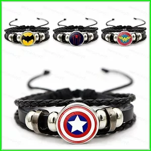 GC Marvel Vòng Tay Da Đá Quý Cho Bé Trai, Thiết Kế Siêu Anh Hùng Phong Cách