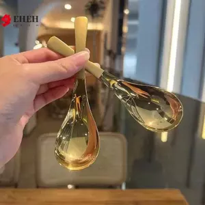 Ins Thép Không Gỉ Hàn Quốc Thìa Canh Nhà Bếp Dung Tích Nhà Gương Vàng Bạc Đánh Bóng Flatware Cho Cà Phê Bộ Đồ Ăn VN
