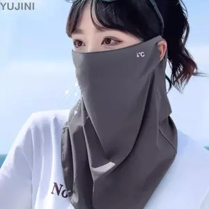 YUJINI Chống Nắng, UPF50 + Chống Tia UV Ice Silk, Bảo Vệ Cổ Nhanh Khô Polyester Chống Nắng Khăn Đi Xe Đạp
