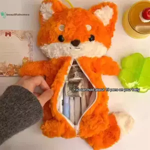 BeautifulHomeA Dễ Thương Sang Trọng Túi Bút Hoạt Hình Búp Bê Cáo Hộp Đựng Bút Chì Dung Tích Lớn Văn Phòng Phẩm Người Tổ Chức Học Sinh VN