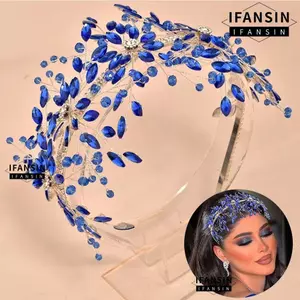 Băng đô cô dâu IFASIN, Mũ đội đầu cưới thủ công bằng kim cương giả, Nhẹ lấp lánh quyến rũ dành cho phụ nữ Mũ nón Đảng Sự kiện