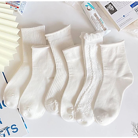 [Peinn] Tất cổ cao nữ chất liệu cotton thoáng khí, phong cách lolita dễ thương