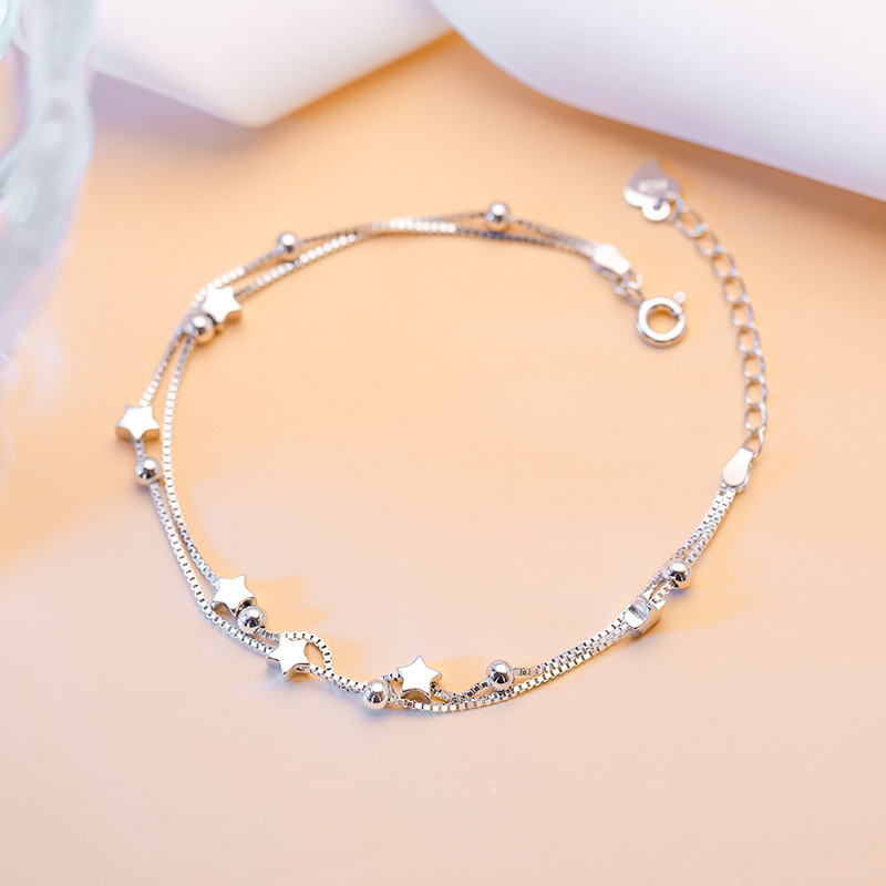 Vòng tay ngôi sao hai lớp bạc s925