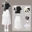 Preppy Phong Cách Phù Hợp Với Váy Nữ Sinh Viên Mùa Hè 2026 Phiên Bản Hàn Quốc Rời Tay Ngắn T + Siêu Cổ Tích Váy Trắng Bộ Đồ Hai Mảnh
