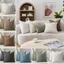 FANIELLAPOWELL Ném Gối, Kiểm Tra Họa Tiết Boho Phong Cách Gối, Dây Kéo Đóng Cửa Polyester 45x45cm Đệm Trang Trí Nhà