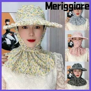 Mũ chống nắng MERIGGIARE, Mũ hái trà thoáng khí vành rộng, Thời trang có mũ chống nắng ren chống tia cực tím Mũ chống nắng mùa hè