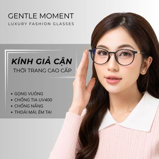 Gọng kính form tròn nhựa dẻo cao cấp GENTLE MOMENT chống ánh sáng xanh chống tia UV thời trang nam nữ GMK827