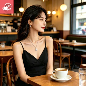 Nhẫn M ö bius phong cách Hàn Quốc tinh tế dành cho nữ, thiết kế thích hợp, vòng cổ bằng thép không gỉ zircon rỗng