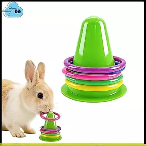 Đồ chơi ném vòng tương tác-Túi đựng nhẫn nhựa đầy màu sắc cho thú cưng