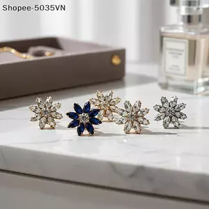 {AKIN} Nút đính đá hoa dát pha lê Thiết kế sang trọng cho quần áo Couture Váy cưới DIY Đồ thủ công trang trí {a}