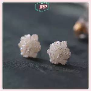 JRP 1 Đôi Bông Tai Hoa Bạc 925 Dành Cho Nữ Sang Trọng Nữ Trang Sức Thời Trang Chống Dị Ứng JRP