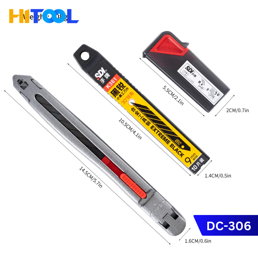 Bộ dao trổ, rọc giấy  SDI chống rung 30 độ tự động khóa an toàn DC307