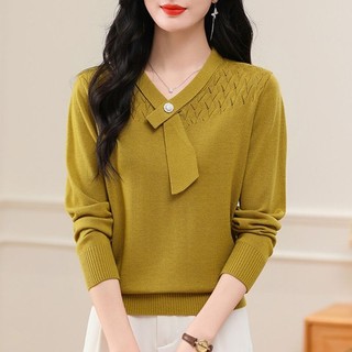 Áo len dệt kim dài tay nữ phiên bản Hàn Quốc đi lại hàng đầu thu đông ~