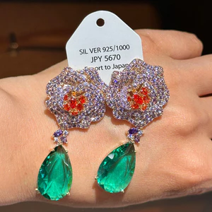 Hàn Quốc Phong Cách Dài Sang Trọng Phong Cách Mới Zircon Nhẹ Bông Tai Sang Trọng Bán Buôn