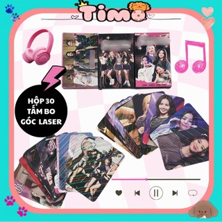 Lomo Card Kpop Nhóm Nữ Đen Hồng Fanmade Hộp 30 Tấm Bo Góc Hiệu Ứng Laser Timo QT115