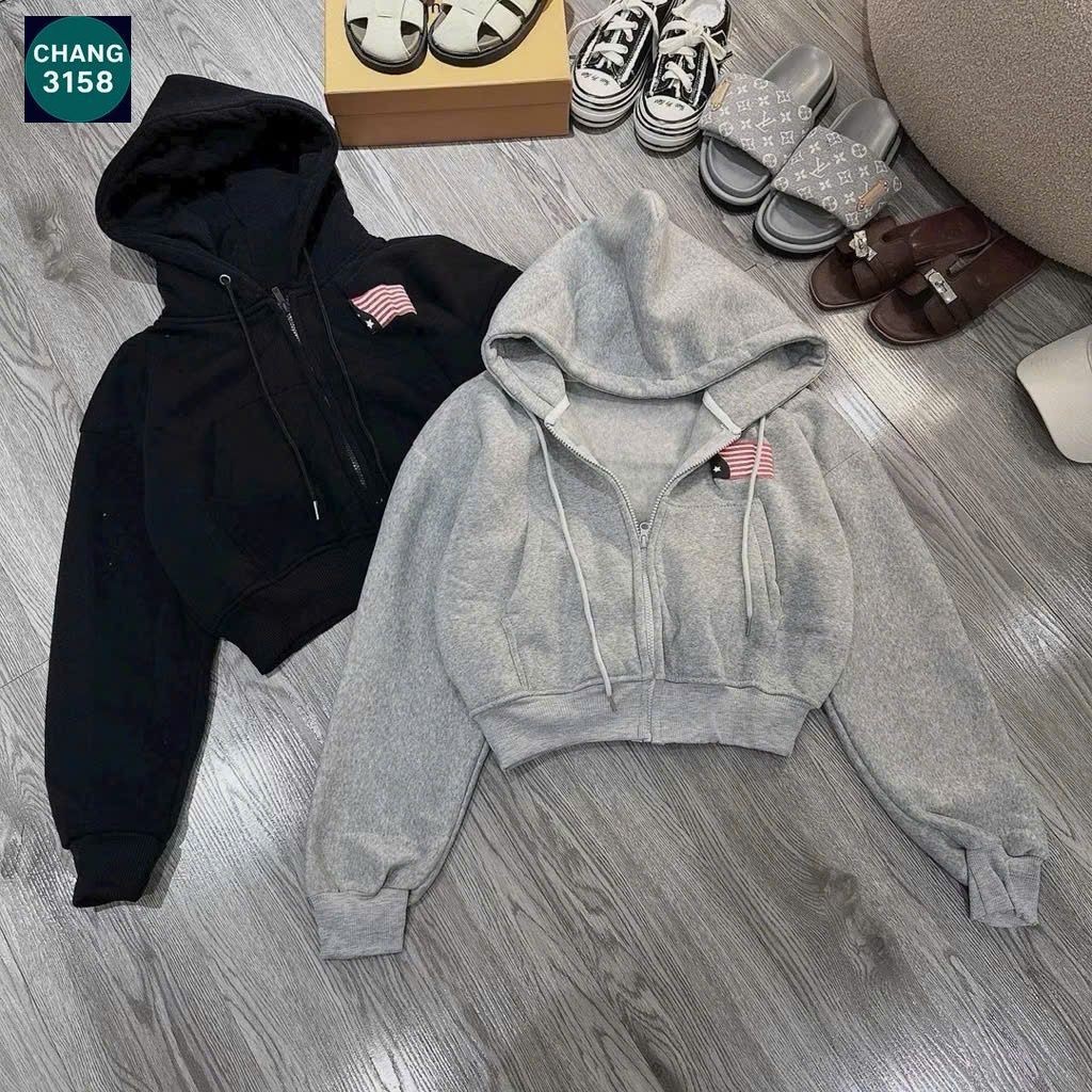 Áo khoác nỉ unisex tay phồng - biểu tượng lá cờ Mỹ, xu hướng mới cho cả nam và nữ.-chang3158