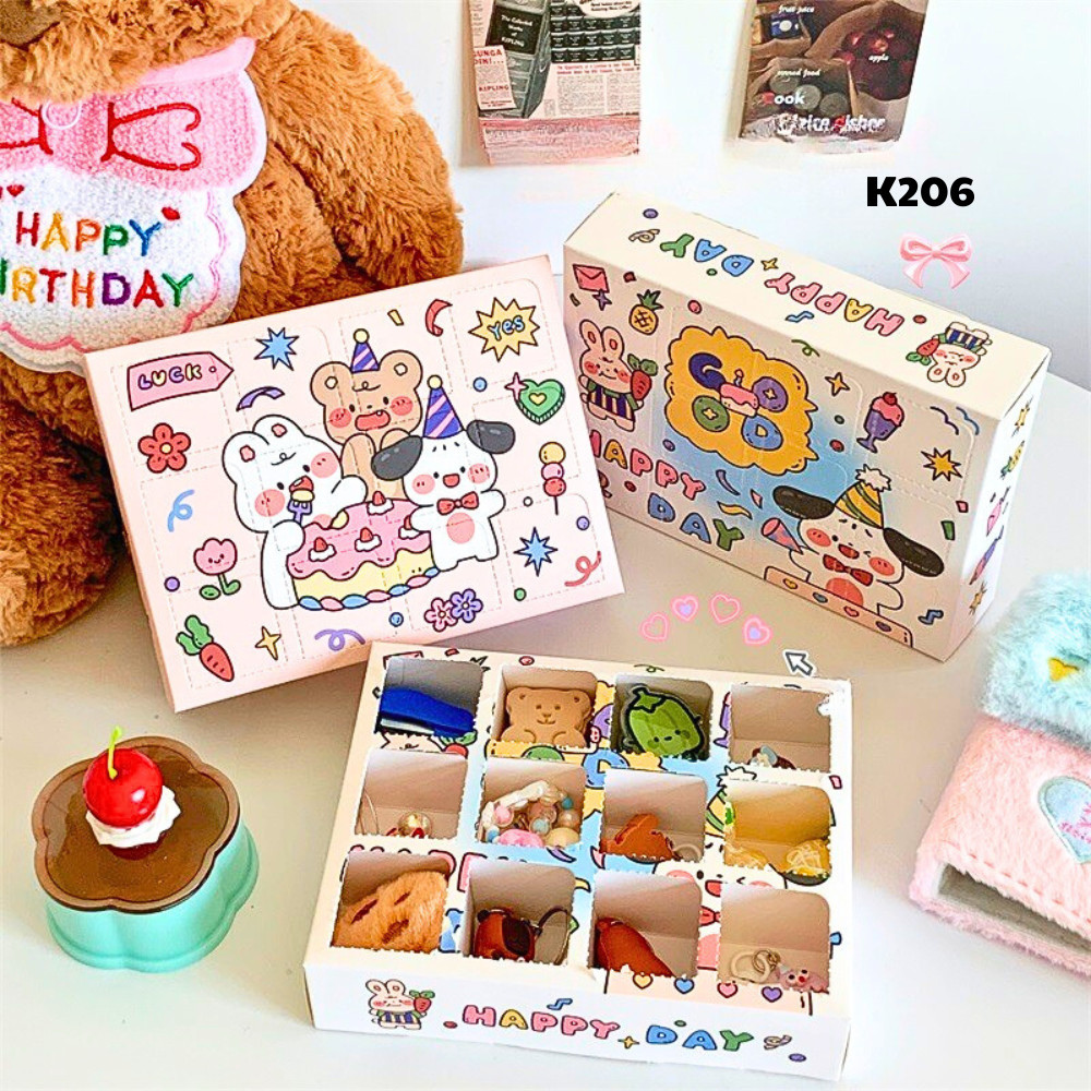 Hộp quà bí ẩn nhiều khay chia ngăn đựng phụ kiện trang sức blindbox thỏa sức sáng tạo tặng bạn