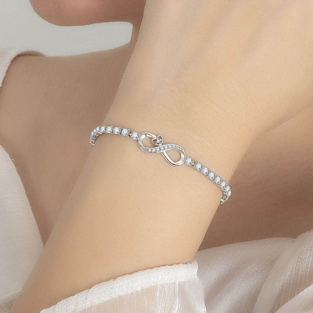 Vòng tay zircon La Mã đơn giản dễ điều chỉnh